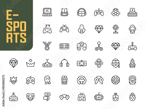 A collection of diverse icons represents the exciting world of esports and gaming.