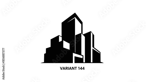 Black Silhouette Cityscape Buildings Urban Landscape.