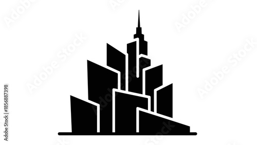 Black Silhouette of City Skyline Building.