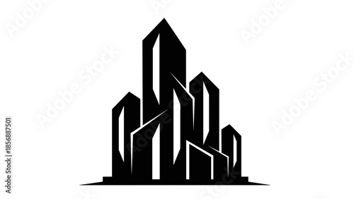 Black Silhouette of Modern City Skyline 2.