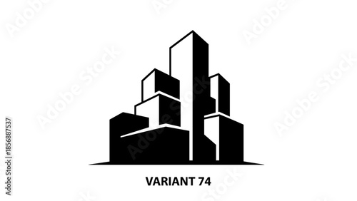 Black Silhouette of Modern City Skyline Variant 74.
