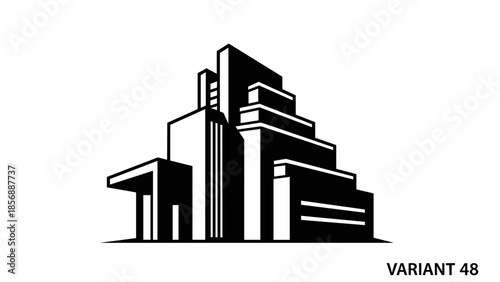 Modern Abstract Architectural Structure Illustration.