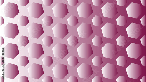 Seamless pink geometric pattern with hearts and cubes texture background