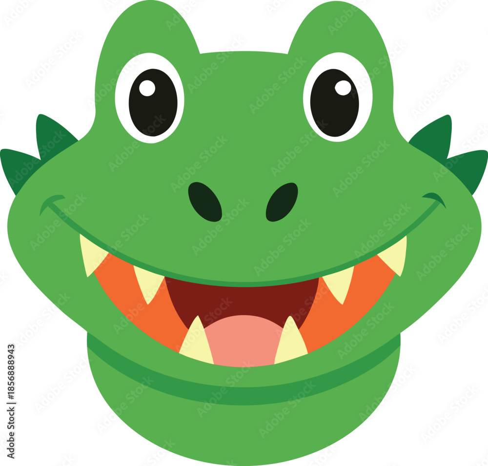 Fototapeta premium Grinning Crocodile Vector Illustration Wide Mouth