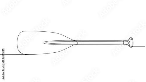 Simple line drawing of a rowing paddle on a white background  