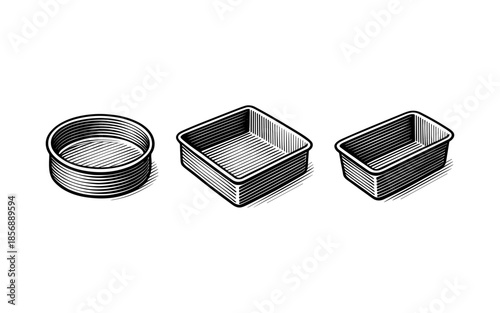 Hand drawn hatched style geometric shapes collection