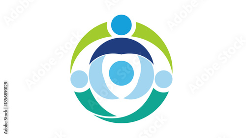 Vibrant circular logo design with interconnected elements suggesting growth and harmony