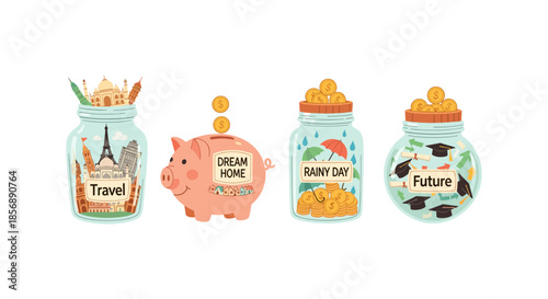 Saving money for travel, home, rainy days, and future goals