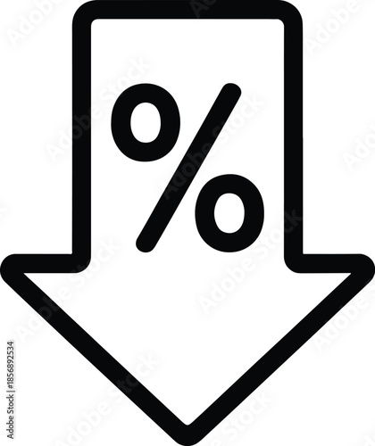 Discount arrow icon for sales marketing