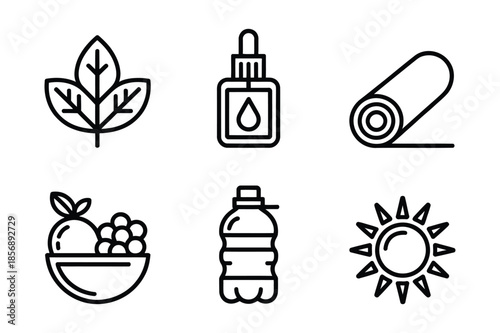 Wellness and Yoga Lifestyle Icon Collection