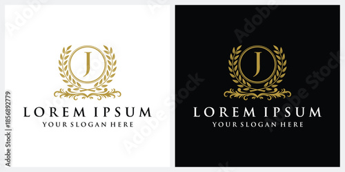 letter J justice legal attorney law firm, scout badge logo design vector template