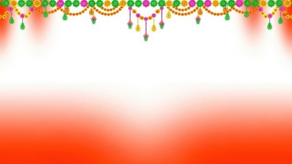 Colorful beaded garland border