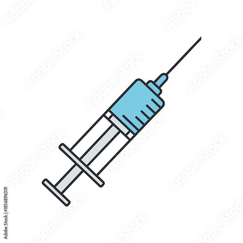 Medical syringe ready for injection healthcare and vaccination concept.