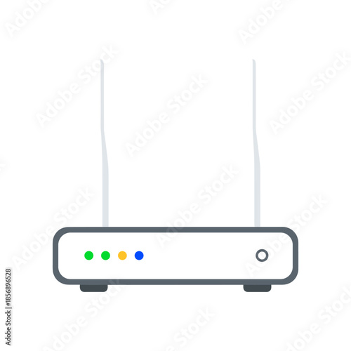 Modern wireless router with antennas for home network connectivity.