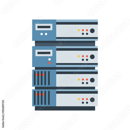 Stacked Server Units for Data Processing and Storage.