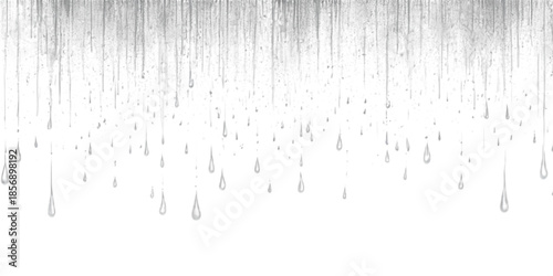 Abstract black and white grunge background featuring a wet glass texture with rain drops and liquid bubbles in a macro nature design