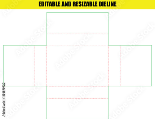 Editable Resizable Packaging Dieline Template for Custom Box Design