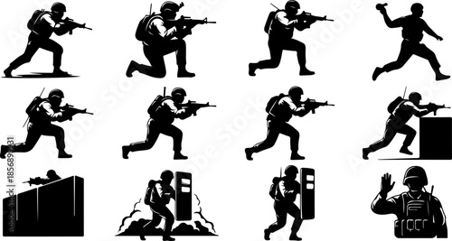 Tactical Warfare Soldier Silhouettes