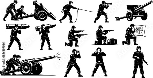 Tactical Warfare Soldier Silhouettes