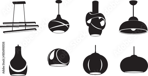 Collection of modern pendant light fixtures in various designs