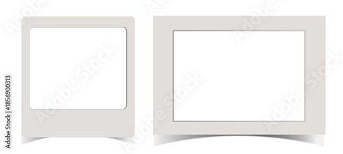Blank photo frame set hanging on clip. Mockup empty place for your text or photo on green screen. Realistic blank photo icon design template.blank photo frames