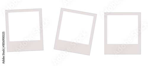 Empty white photo frame, set realistic photo card frame mockup with different shadows blank photo frame