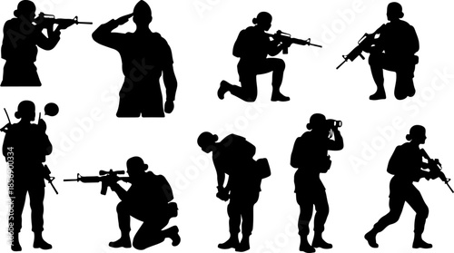 Tactical Warfare Soldier Silhouettes