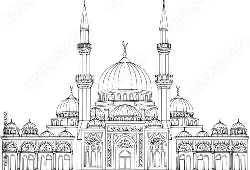  mosque silhouette vector illustration
