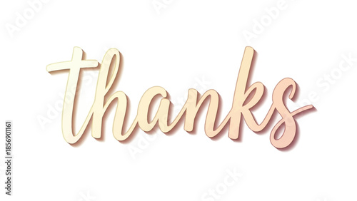 Golden Thanks Word Text.