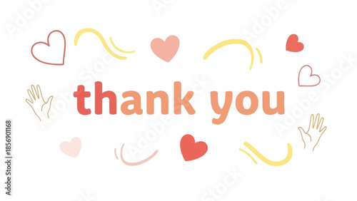 Gratitude colorful heart symbols.