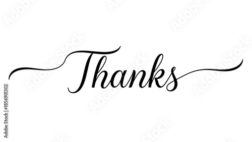 Thanks Calligraphy Text.
