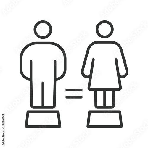 Gender equality icon in line design. equality, gender, rights, balance, inclusion, people, society on white background vector. gender equality editable stroke icon