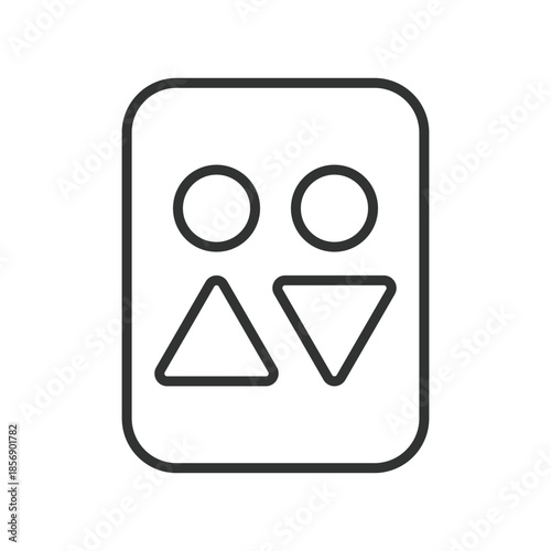 Unisex restroom icon in line design. gender neutral, toilet, equality, accessibility, inclusive, restroom, symbol on white background vector. unisex restroom editable stroke icon