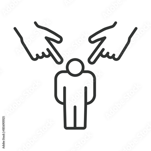 No exclusion icon in line design. discrimination, blame, social exclusion, inclusion, equality, people, society on white background vector. no exclusion editable stroke icon