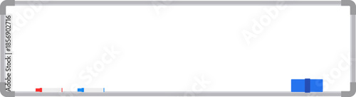 シンプルな横長のホワイトボードの枠のイラスト