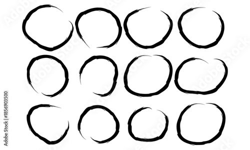 Set of signs isolated on white background vector. Set of hand drawn ovals. Sketchy red pen text highlighter collection. Writing highlight round signs. Vector illustration.