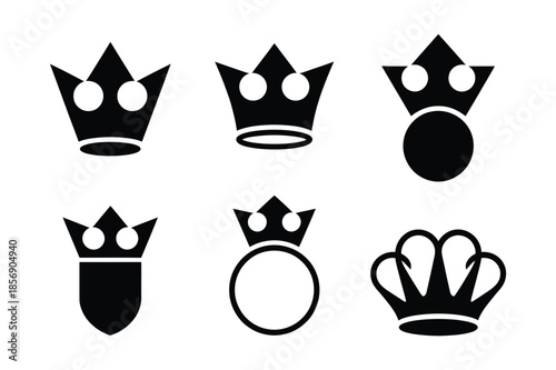 King Queen Crown and Royalty Premium Badge Set