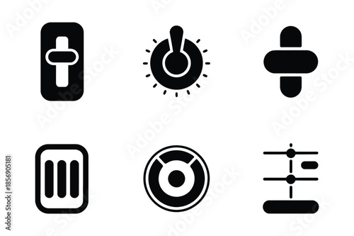 Modern UI Control and Settings Interface Solid Icons