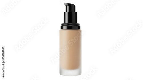 Photos Beige foundation bottle isolated PNG on transparent background, makeup product f