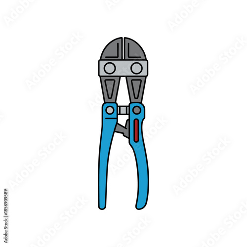 Blue and Gray Bolt Cutters Tool for Heavy Duty Cutting.