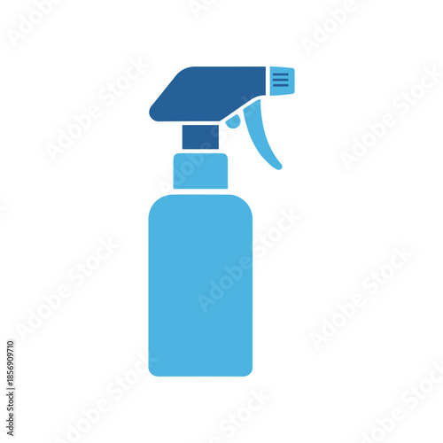 Blue spray bottle for cleaning and disinfecting surfaces effectively.