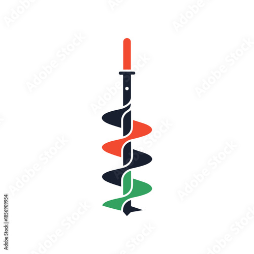 Colorful Auger Drill Bit Tool for Earth Boring.