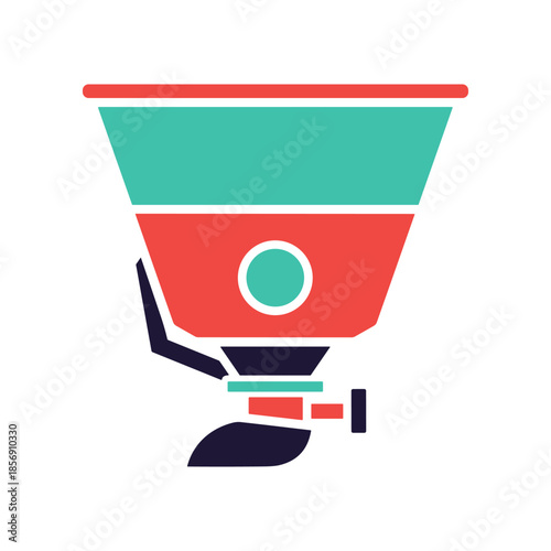 Fertilizer Spreader Icon for Gardening and Agriculture.
