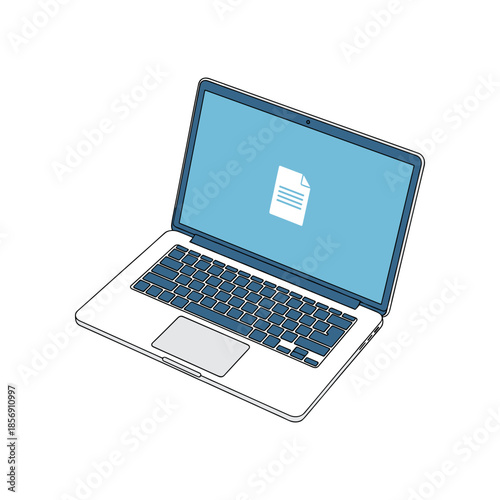 Laptop displaying document on screen for work or study purposes.