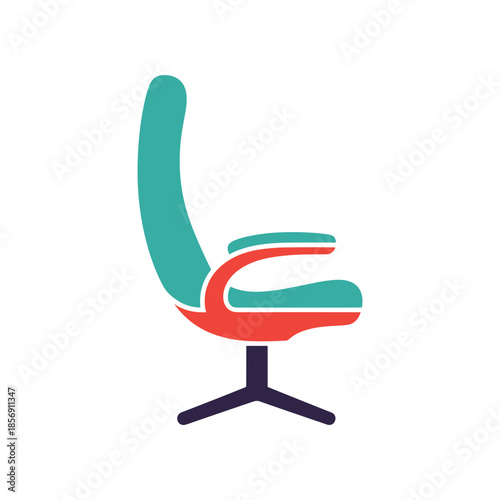 Modern ergonomic office chair with armrests and a swivel base.