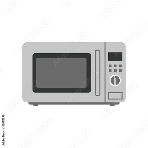 Modern Microwave Oven Kitchen Appliance Front View.