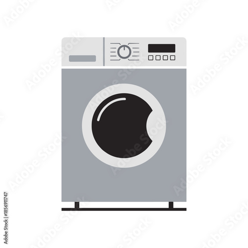 Modern Washing Machine Front Load Appliance for Laundry Room.