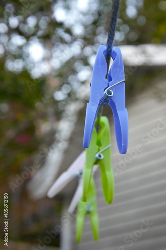 clothespins on rope