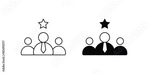 Leader  set icon with white background vector stock illustration