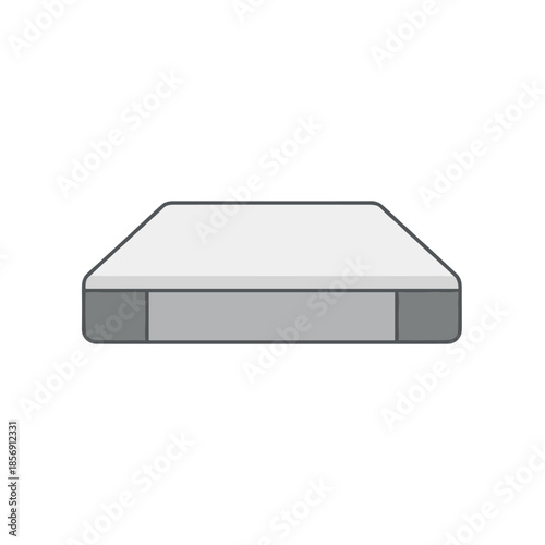 Simple Mattress Illustration Isolated on White Background.